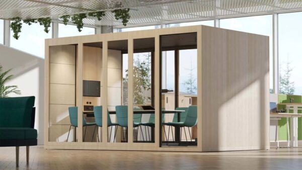Kabina konferencyjna Narbutas SILENT ROOM XL w nowoczesnym biurze